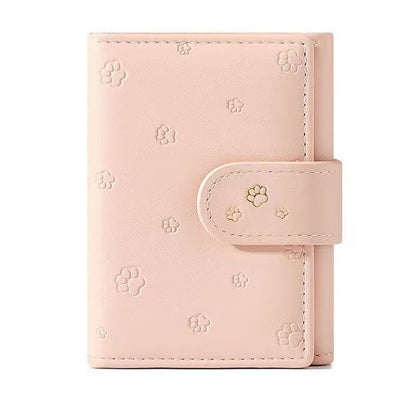 Mode kleine Pfotenabdruck Geldbörsen Damen Weiche PU-Leder Kartenhalter Geldbörsen