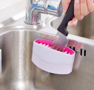 Brosse de nettoyage créative pour couteaux de cuisine, fourchettes et baguettes