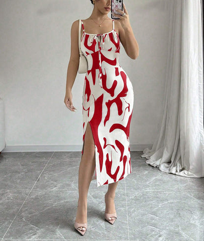 Robe Femme Bretelles – Fendue, Taille Haute & Coupe Longue
