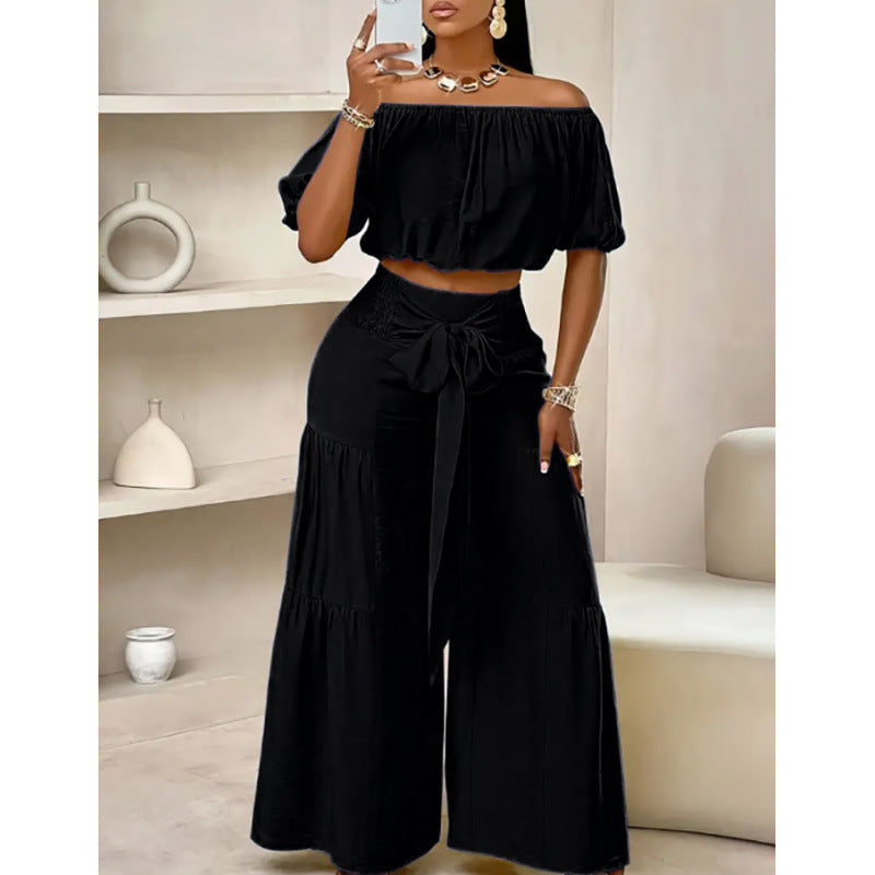 Elegantes 2-teiliges Damen-Set – Oberteil + Hose