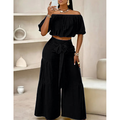 Elegantes 2-teiliges Damen-Set – Oberteil + Hose