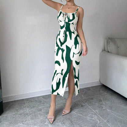 Robe Femme Bretelles – Fendue, Taille Haute & Coupe Longue