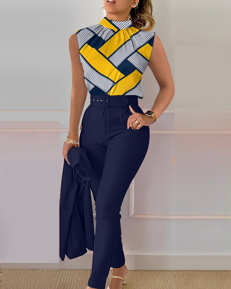 Damen-Zweiteiler – Tanktop & bedruckte Hose