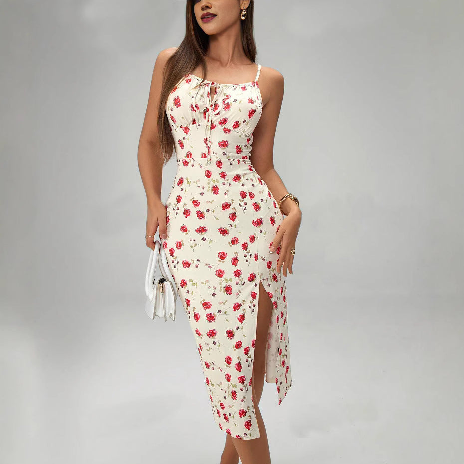 Robe Femme Bretelles – Fendue, Taille Haute & Coupe Longue