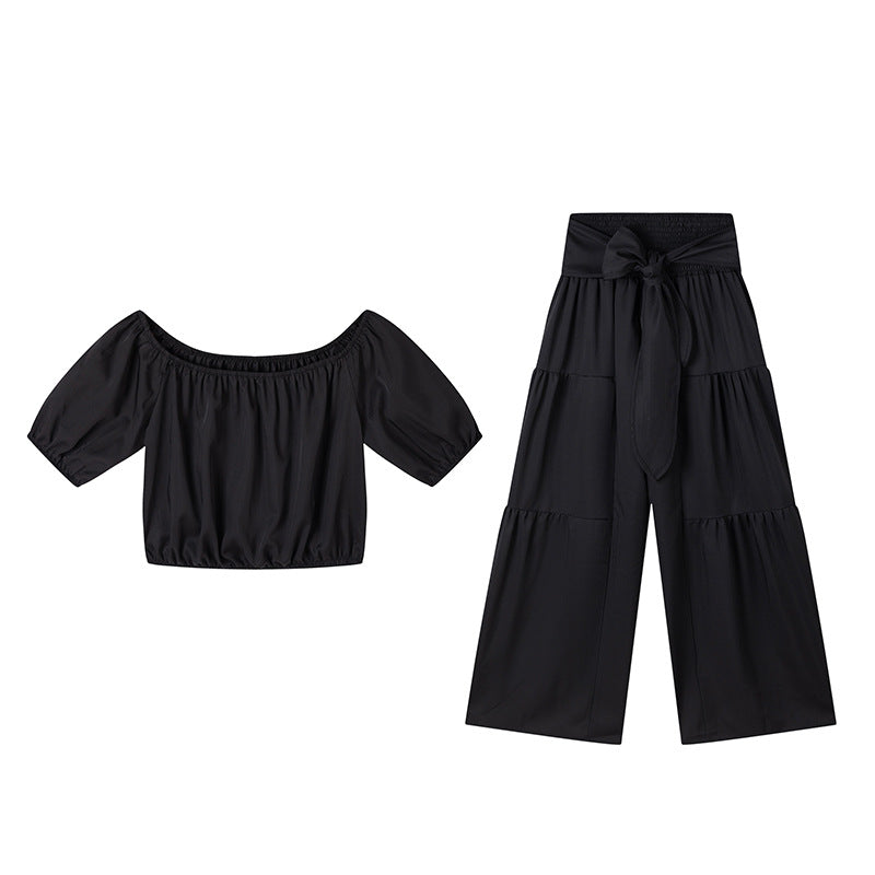 Elegantes 2-teiliges Damen-Set – Oberteil + Hose