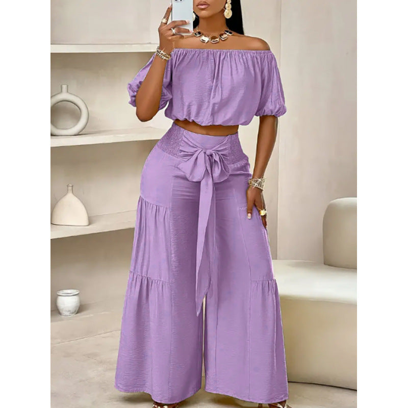 Elegantes 2-teiliges Damen-Set – Oberteil + Hose