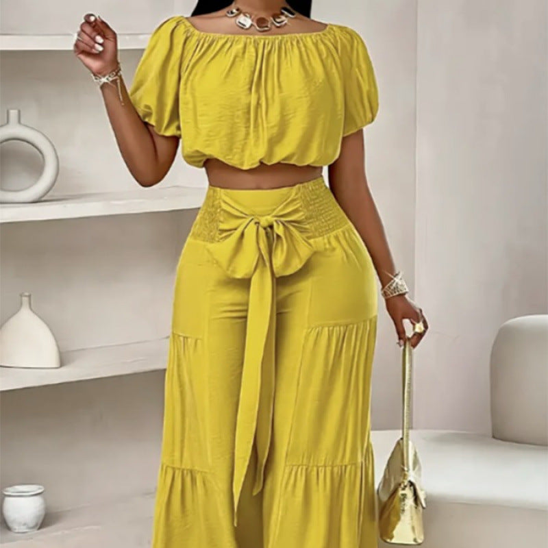 Elegantes 2-teiliges Damen-Set – Oberteil + Hose