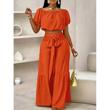 Elegantes 2-teiliges Damen-Set – Oberteil + Hose