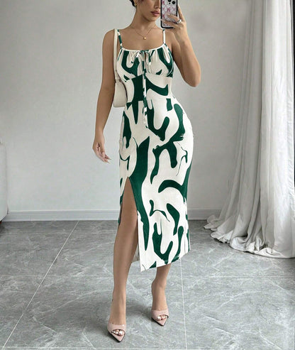 Robe Femme Bretelles – Fendue, Taille Haute & Coupe Longue