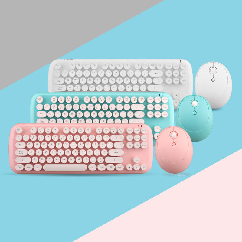 Kabelloses Tastatur- und Maus-Set für Mädchen in Vintage-Farben