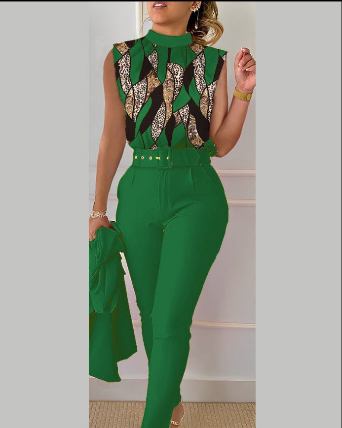 Damen-Zweiteiler – Tanktop & bedruckte Hose