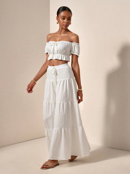 Zweiteiliges Set für Damen – Elegantes Oberteil + Rock