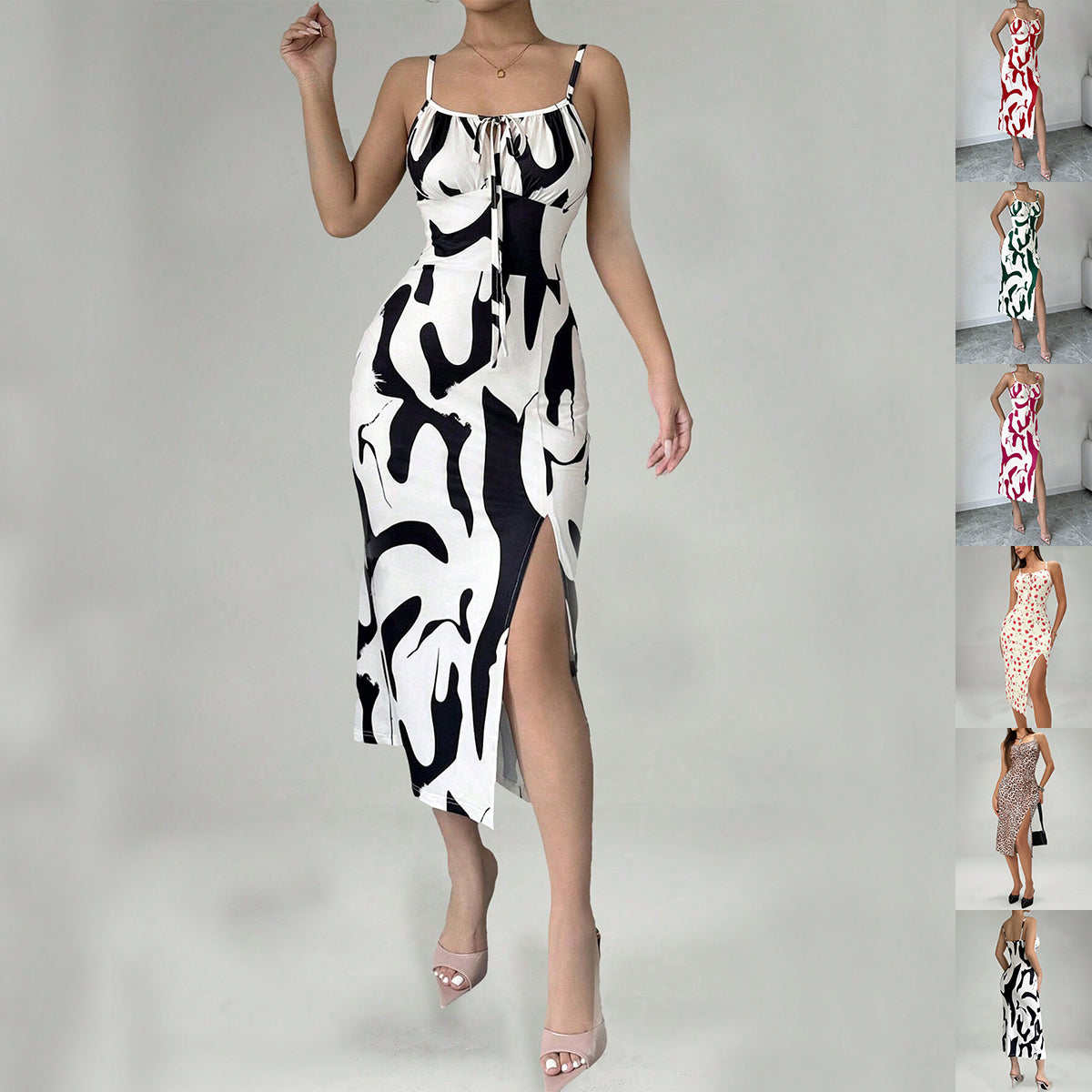 Robe Femme Bretelles – Fendue, Taille Haute & Coupe Longue