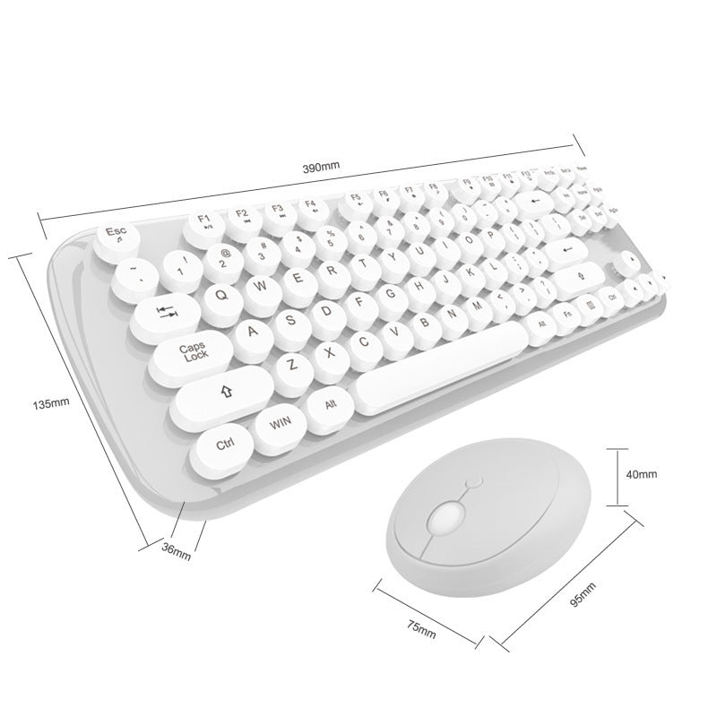 Kabelloses Tastatur- und Maus-Set für Mädchen in Vintage-Farben