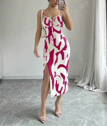 Robe Femme Bretelles – Fendue, Taille Haute & Coupe Longue